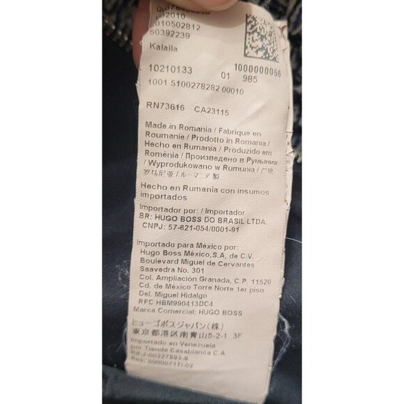 Hugo Boss Kalaila  Tweed Woven Texture Fringe  Zipper Front Lined Size 2 Blazer - Picture 7 of 8